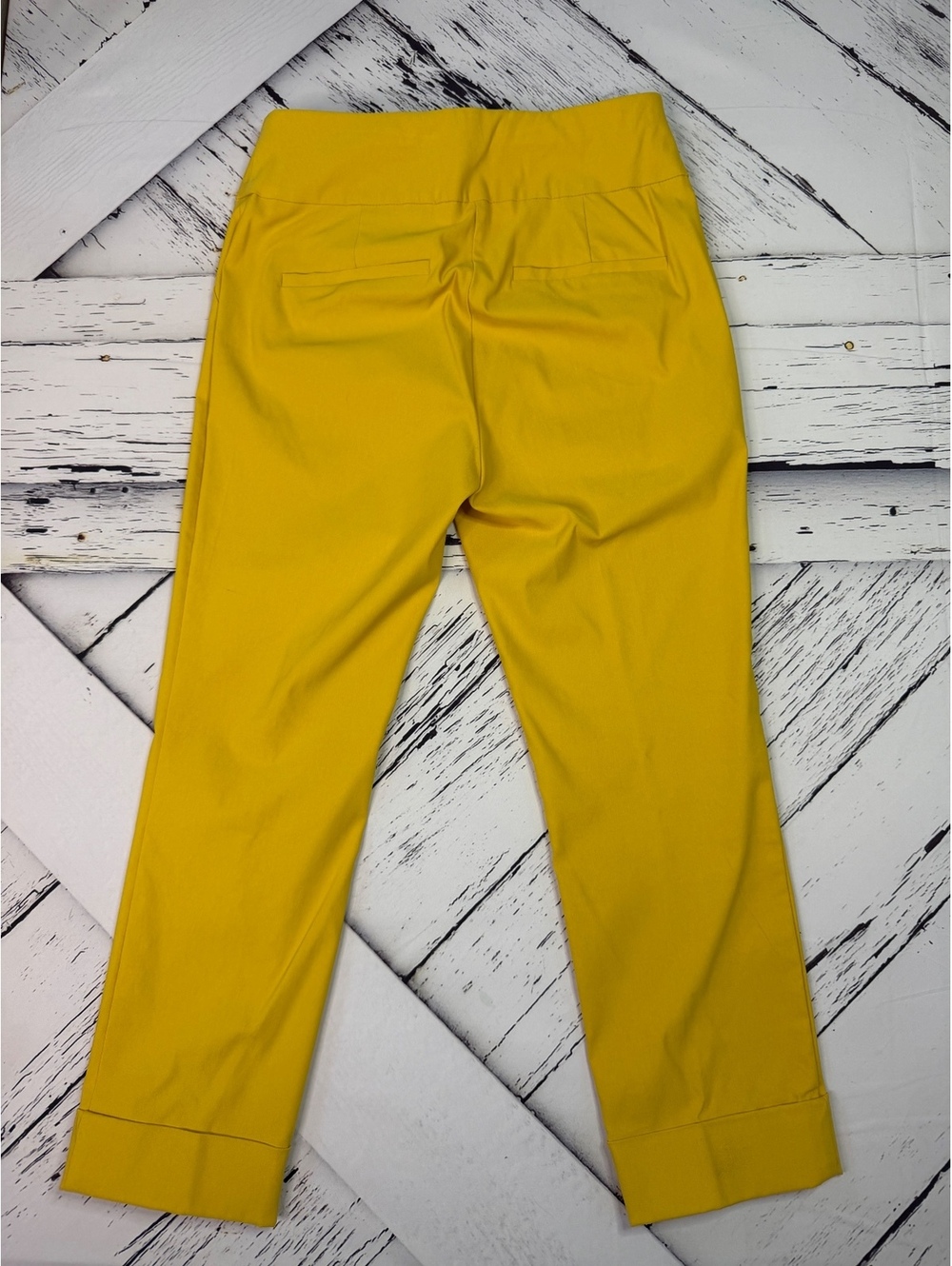 Vintage 7th Avenue NY Yellow Cropped Stretch Careercore Dress Pants Women Medium - Picture 8 of 8